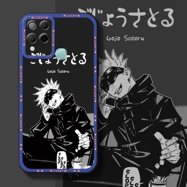 chenyyka For Infinix Hot 10s NFC Case Popular Gojo Satoru New Design Thin Pattern Shockproof Square Edge Softcase Silicone Casing Full Cover Angel Eye Camera Protection Cases