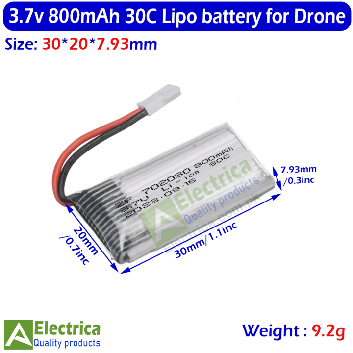 3.7V 800mAh lipo Battery and Charger For SYMA X5C X5C-1 X5 H5C X5SW RC Drone Parts 3.7V Li-PO Rechargeable Battery by Electrica (size: 30*20*7.93)