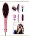 Fast hair straightener brush - Electric Hair Styling Straightener- Pink. 