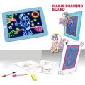 3D Magic Pad LED Writing Board For Kids Plastic Creative Art Magic Board With Pen Brush Children Clipboard Educational Set. 