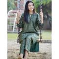 Chunri Steam Printed 2 Pcs Stitched Ladies Suit with Same Trouser / CHECK STRIPS  PRINT.. 