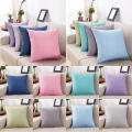 Home Cotton And Linen Cushion Cover 40x40 Solid Color Yellow Gray Blue Green White Home Decorative Anti-Dirty Pillows Case Sofa. 