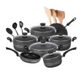 Sky-x Non Stick GL Cookware Gift Set Heavy Weight Best Quality Non stick-18Pec Black,Grey,Mehroon. 