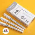 Double Side Matte Permanent Marker & Pointer Dual Tip Permanent Marker + Fine Tip Pointer Pen ( 2 Pcs Pack ) - BLACK. 