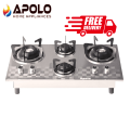 APOLO Automatic Hob - Model 750 - 4 Burner  Auto Ignition - 100% Pure Stainless Steel Top - Rust Proof. 
