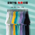 Heavyweight combed cotton short sleeve t-shirt advertising shirt wholesale overalls custom printed logo embroidery undershirt tops. 