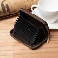 Zip card wallet Genuine Leather Minimalist Men's Purse Long Wallet For Men Card Holder Wallet Small Wallet for Men and Women. 