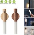 AT - LED USB Wireless Wood Stick Night Light Warm Motion Sensor Wall Lamp Magnetic Corridor Cabinet Wardrobe Light Decor Home Light - 1 Piece. 