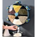 6 compartment Food Grains Storage Grids Box Wall-mounted Rotate Storage. 