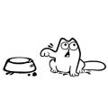 Cat Sticker - Simons Cat Funny Van Boat - Stickers Laptop Car Truck Window Bumper Decor Notebook   Size: 14×9cm/5.5×3.5in(L×W) Bowl Size: 9*5cm/3.5*2.0in(L*W). 