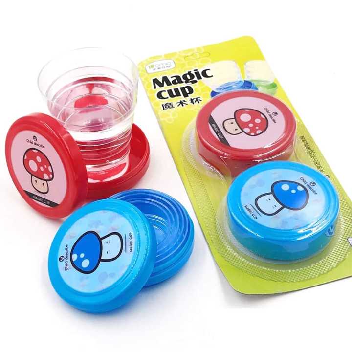 Pack of  2 Portable Folding Collapsible Magic Cup Plastic Outdoor Travel Retractable Folding Cup Collapsible Cup Drinking Cup