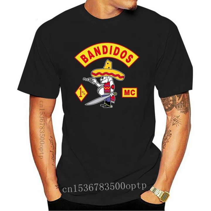 New Bandidos MC Support Worldwide SYLB One Percenter Biker 1 Rough Black Men's T-shirt