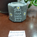 3 PC Mini floral pot  with quotes for small plant and candle holder. 