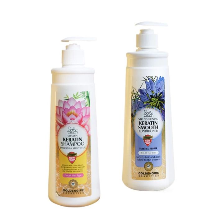 Soft touch keratin shampoo+conditioner each 500ML