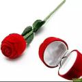 Brand New Red Rose Flower Ring Box. 