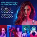 MJ18 45CM RGB LED Soft Ring Light with 3 Phone Holders and Remote Control with Different Color Modes and Brightness Level for Phone Camera, Selfie Live Stream, Video Shooting and Makeup (Without Stand). 