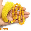 Yellow Color Aqeeq Stone Tasbeeh 33 Beads  (Size 8MM 10MM 12MM 14MM) - Fancy Men and women Choice Color Tasbih (Agates) muslim Agate zikr prayer Tasbeeh - handmade Rosary 12mm tasbi counter Stress Relaxation. 