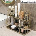 Makeup Organizer | Makeup Stand | Cosmetics Organizer ,Countertop Organizer For Cosmetics, New Design Metal Makeup  Stand, Two-Level Makeup Organizer Storage Rack, Perfume Holder, Tabletop Makeup Brushes Organizer, Large Capacity Cosmetic Display Case. 