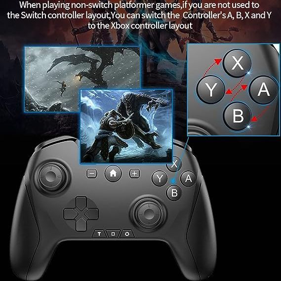 Wireless Switch Controller,Switch Pro Controllers for Nintendo Switch//Lite/OLED/PC Windows 7 8 10/iPhone/Android,Bluetooth Controller Mobile Phone Gamepad witth