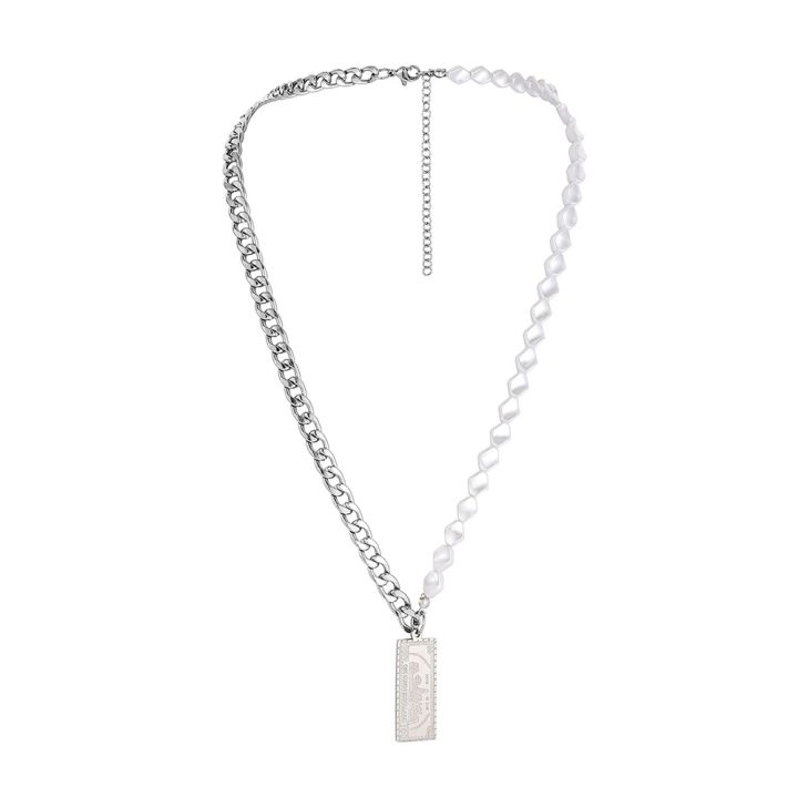 Wholesale Dollar Combined Pearl Necklace Men Hip Hop Jewelry Stainless Steel Necklace Custom