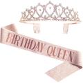 Birthday Sash And Crown Birthday Girl Queen Birthday Party Crown Shoulder Strap Party Supplies Fashion Decoration. 