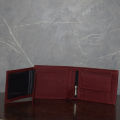 Jahasma Men's Baseline Leather Canvas Wallet with Attached Flip Pocket. 