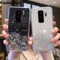 Casinglee For Samsung Galaxy S9 case Full Stars Moon Glitter Bling Sequins Cases for Samsung S9 Phone Cover Starry Sky Transparent Soft Back Cover. 