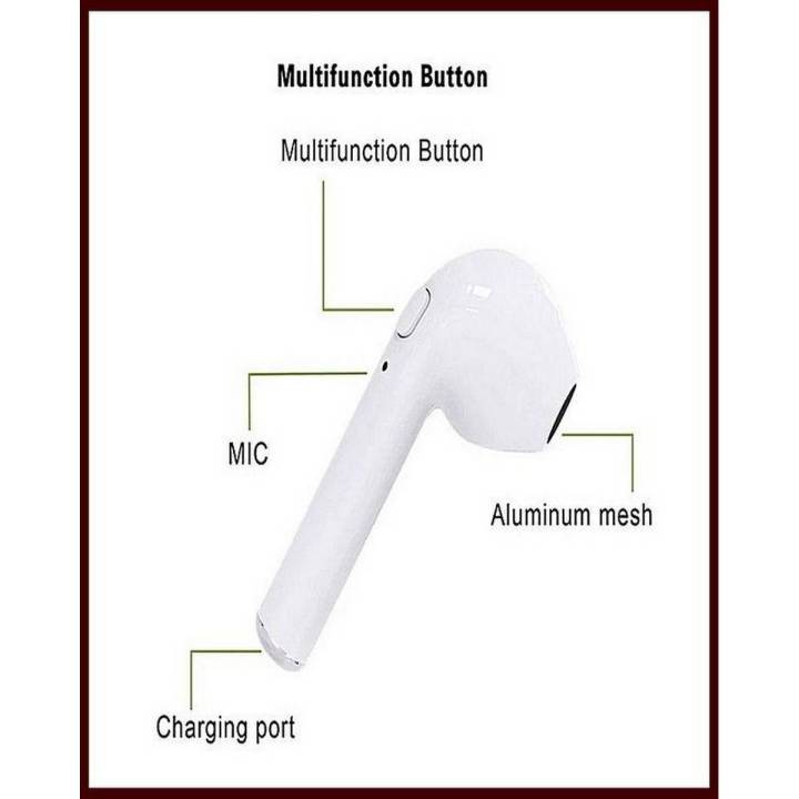 HBQ i7 Wireless Music Earphone - White/Black