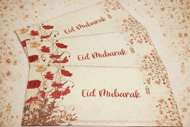 Eidi Design 10 Pcs Eid Design Hard Card Four Color Print Envelope Eidi Card Tuck ...