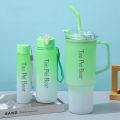 New gradient color high-value plastic cup 40oz cold-proof ice cup three-piece set portable portable cup. 