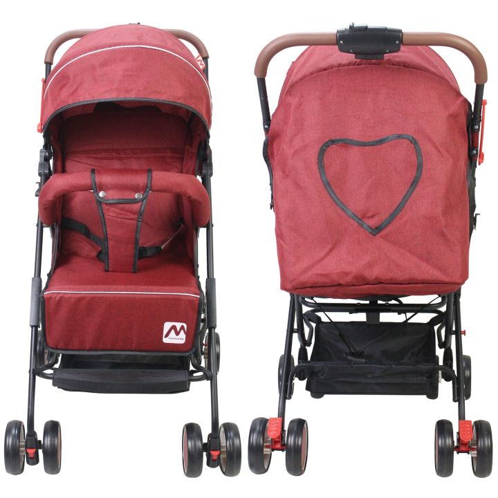 MOON Neo Plus Light Weight Travel Stroller/Pushchair for Baby/Kids/Toddler from 0 Months+(Upto 18 kg) |Umbrella Fold | Multi Position Reclining Seat | Storage Basket | Shoulder Strap -Fire Red