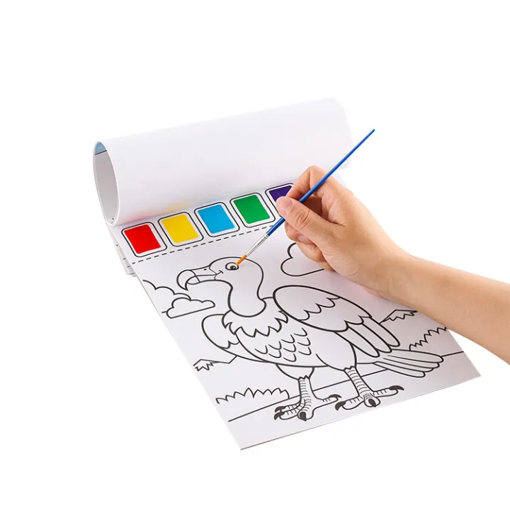 Watercolor%20Painting%20Bookmarks%20Book%20for%20Kids%20Palette%20Paint%20Book%20Water%20Coloring%20Drawing%20Book%20Toys%20Set%20with%20Brush%20-%20Image%202