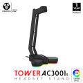 FANTECH Tower AC3001s RGB Headphone Flex Display Stand for Professional Gaming Setup - Black. 