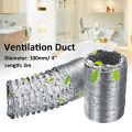 2X 4Inch Ventilator Pipe 100mm Pvc Aluminum Tube Air Ventilation Pipe Hose Flexible Duct 3/2M Air System Vent Bathroom. 
