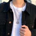 Personalized Lucky Wheel Spinning Pendant Necklaces for Men Hip-hop Fashion Titanium Steel Clavicle Chain Jewelry. 