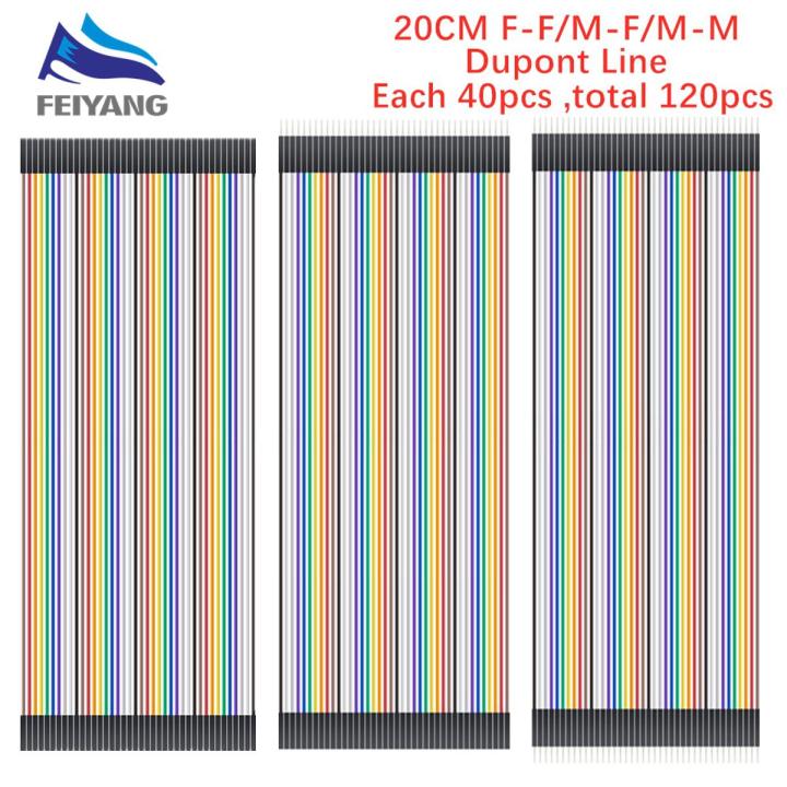 Male to Male (MM) 40pcs Dupont Jumper Wire DIY Experiment Breadboard Rainbow 40p Wires Cable 10cm 20cm 30cm for Arduino
