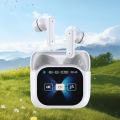Quasar Headset Wireless Earbuds with Touch Screen Noise Cancelling Sweat-proof Bluetooth Headphones with Charging Case for Active Lifestyle Noise-cancelling Earphones. 