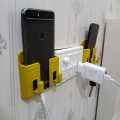 Pack of 5 Wall Mounted Universal Mobile Phone Holder for Charging - Waterproof Plastic, Multi-Colored. 