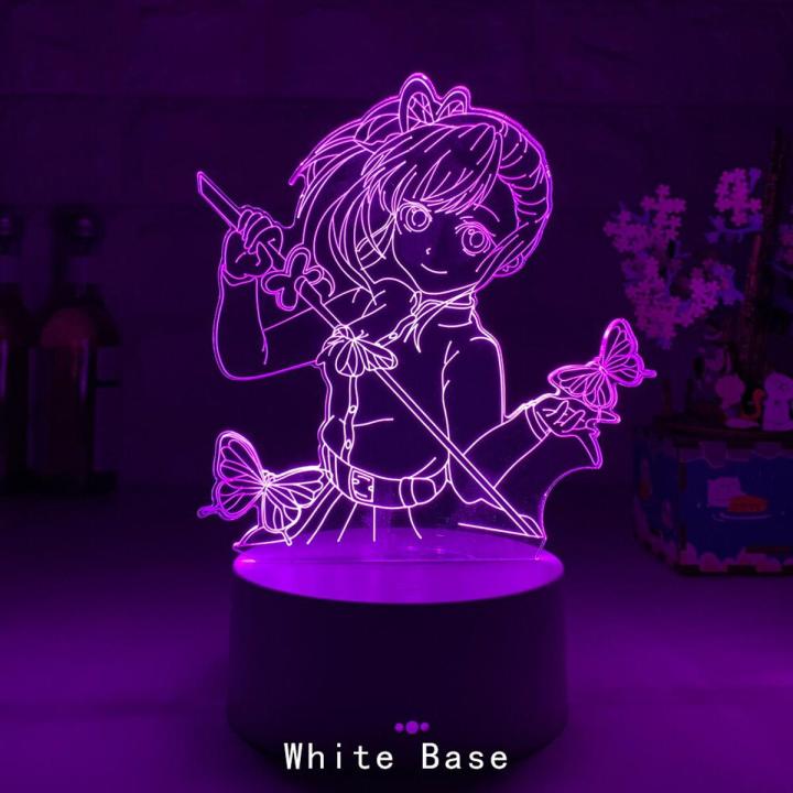 Anime Demon Slayer Tsuyuri Kanawo Figure Led Night Light for Girls Room Decor Nightlight Kimetsu No Yaiba Gift Table 3d Lamp