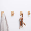 【FUN LIVE】 【YIDEA HONGKONG】Natural Wood Wall Hooks 1 Piece Wood Hooks Wooden Coat Hanger Coat Hooks Kit Coat Hooks For Towel Rails Multipurpose Decoration In The Bedroom, Living Room, Hallways. 