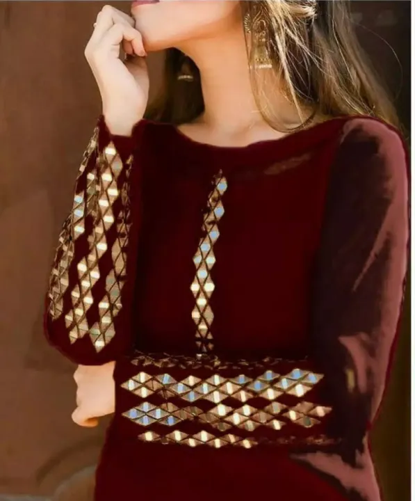 Organza%20mirror%20work%20shirt%20(%201%20pcs%20)%20work%20on%20neck'%20heavy%20sleeves%20and%20back%20gala%20with%20tussel%20-%20Image%203