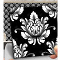 Gift City Presents Black and White Pattern Design Wall Decorative Self Adhesive Tile Stickers Multiple Quantity - 12x12 cm for Bathroom Kitchen Wallpaper Decoration. 