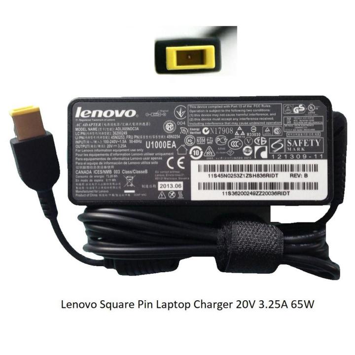 Lenovo Square Pin Laptop Charger 20V 3.25A 65W
