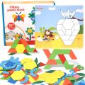 250 Piece Puzzle Block Children Kids Multi-Function Educational Toy Colorful Wooden Brain Training Geometry Intelligence Puzzle Jigsaw Puzzle. 