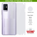 Infinix Note 10 Skin/Wrap 360 Protection Sheet/ Carbon fiber/ Matte/ Transparent/ Lamination Back And Sides Included Camera Skin. 