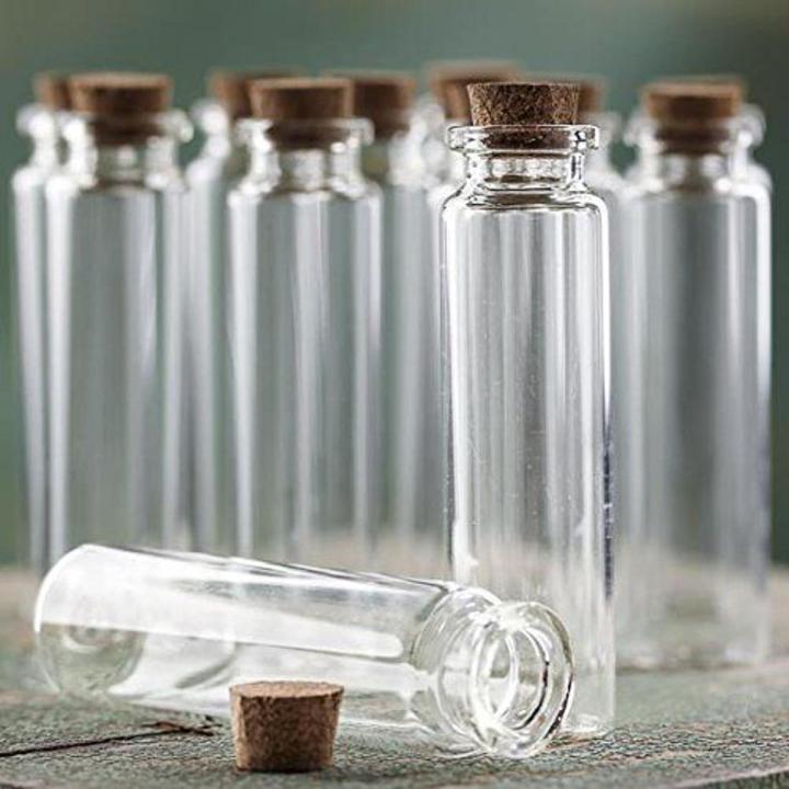 Pack of 10 - Mini Glass Bottles with Cork Stoppers for Arts & Crafts