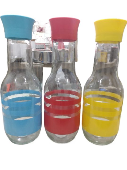 Glass bottle- Water Bottle- Milk- Juice- Fancy Glass Bottle with Gravity Cap- 1000ml