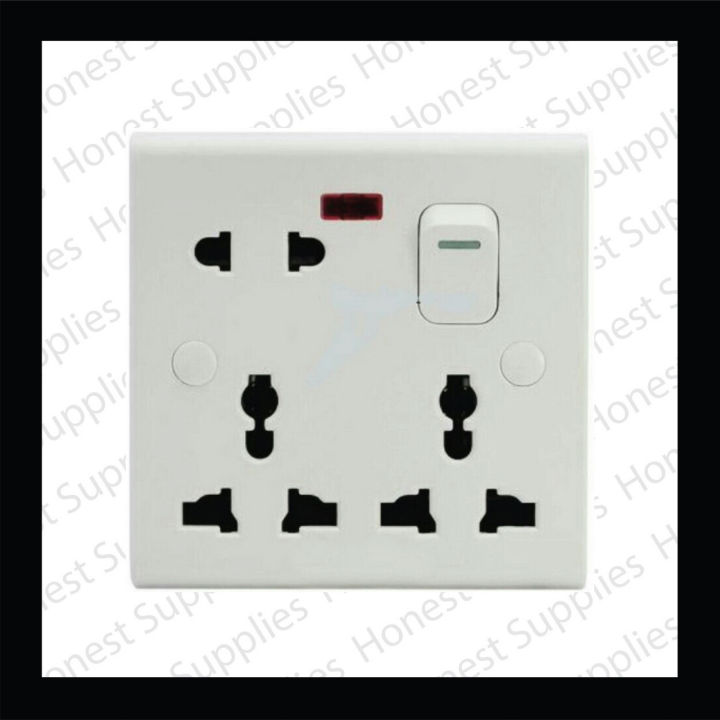 Electric%20Multi-Plug%20(IMPORTED)%20Super-grip%20Universal%20Wall%20Switch%20Socket%2013A%20250V%201%20gang%208%20pin%20-%20(White)%20With%20Indicator%20-%20Image%202