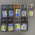 Luxury Fashion case for iphone 15 pro max Lens Metal Ring Transparent Phone Case For iPhone 15 Pro Max Camera Glass Stand Lens Protector Shockproof Cover [Natural Titanium]. 