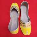 Traditional Yellow Khussa for Women - Desi Style Ladies Footwear GK Style. 